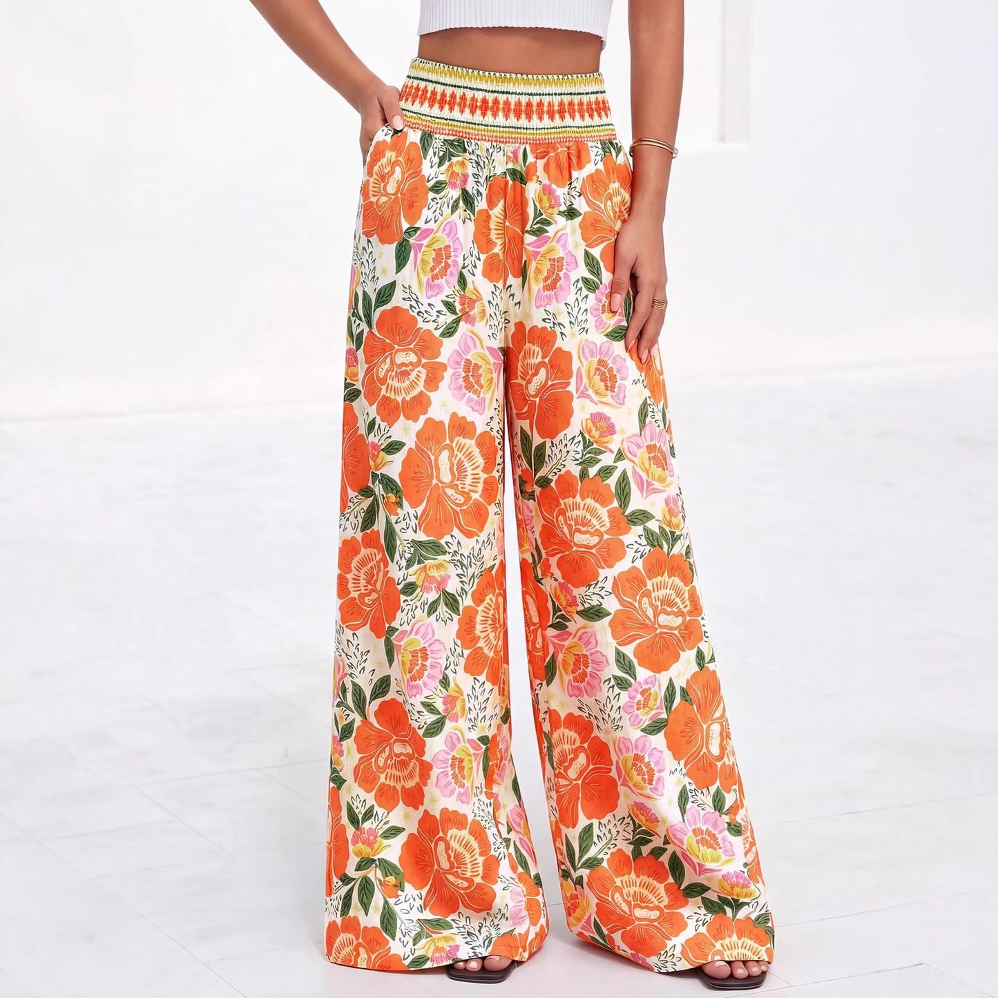 Women's Summer Comfortable High Waist Wide Leg Casual Pants