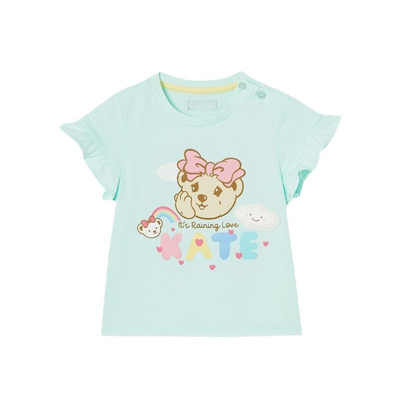 Cute Clouds Soft Breathable Knitted Flying Children's T-shirt