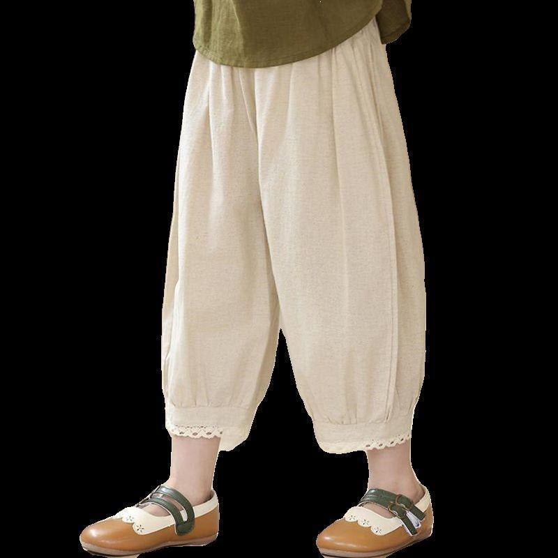 Summer Loose Cropped Thin Ruffles Casual Children's Pants