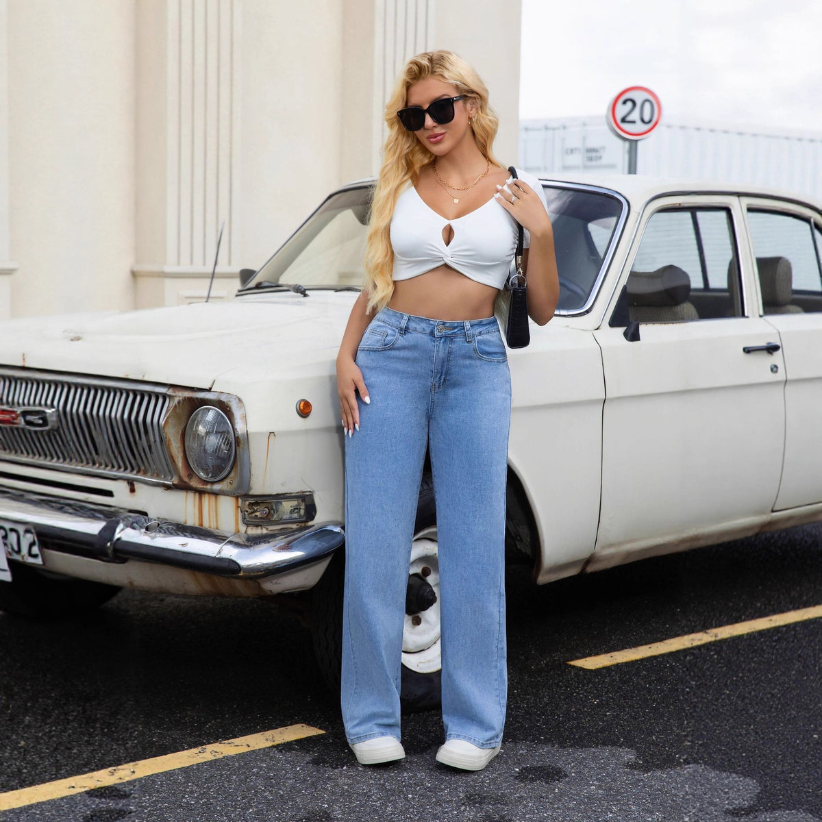 Women's For High Waist Wash Distressed Pants