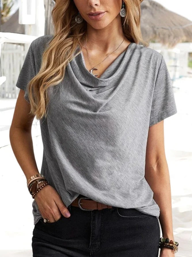 Women's Solid Color Casual Fashion Sleeve Women's T-shirt