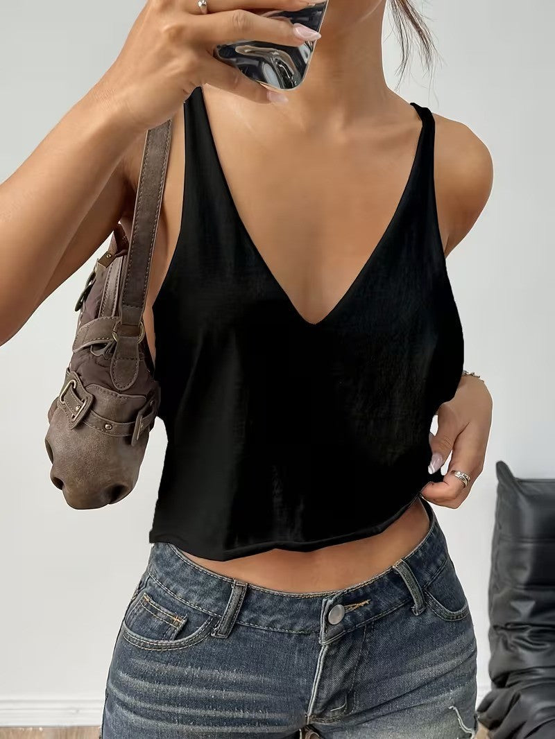 Women's Summer Deep Sling Navel Sleeveless Bottoming Small Vest/suspenders/tube Top