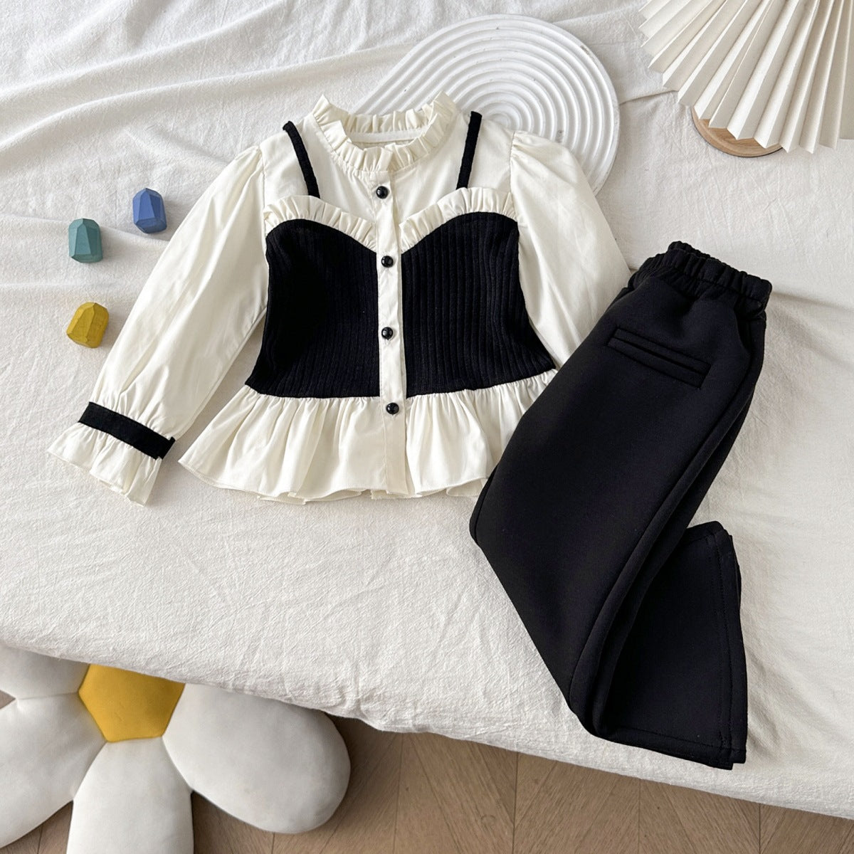 Children's Fashion Spring Clothing Elegant Thousand Gold Classic Shirt Children's Suit