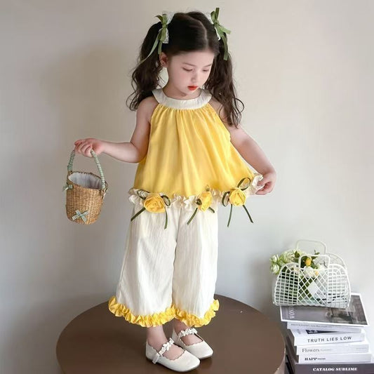Children's Korean Fashion Little Western Style Two-piece Children's Suit