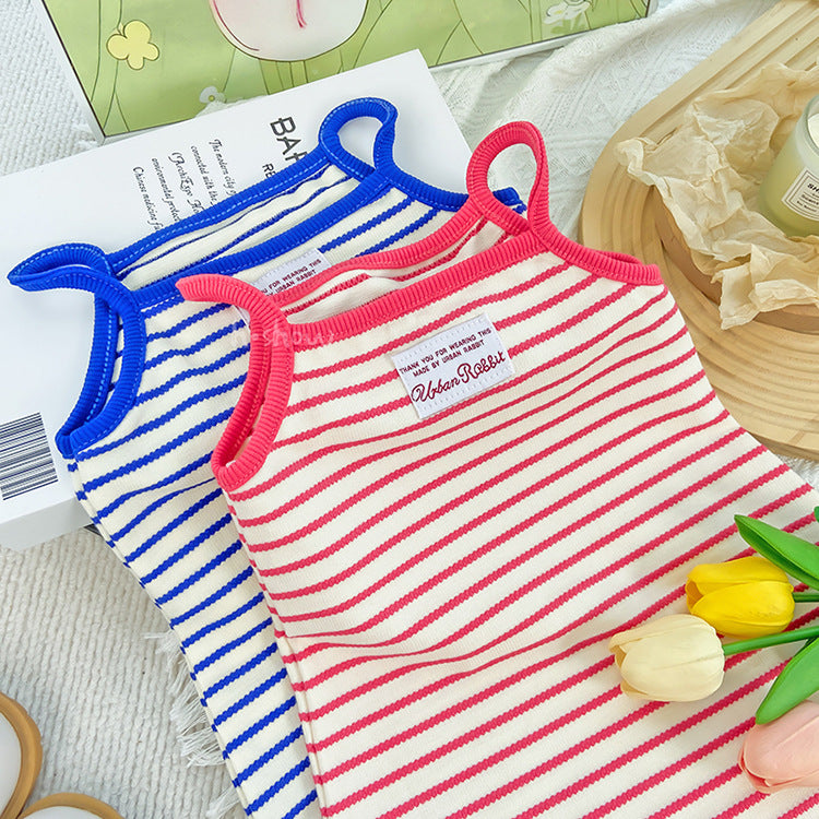 Children's Summer Korean Style Clothing Western Striped Children's Dress