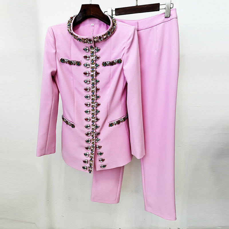 Early Spring Bead Diamond Skinny Two-piece Jackets