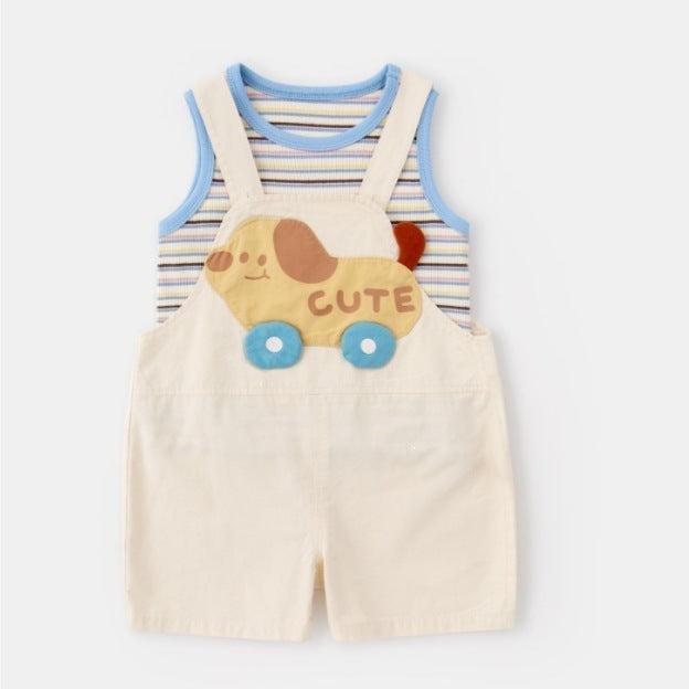 Children's Story Clothing Short-sleeved Summer Suspender Pants Children's Suit
