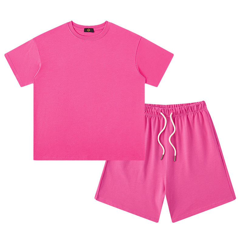 Women's & Men's Clothing Earth Color Heavy Short Sleeved T-shirt Children's Suit