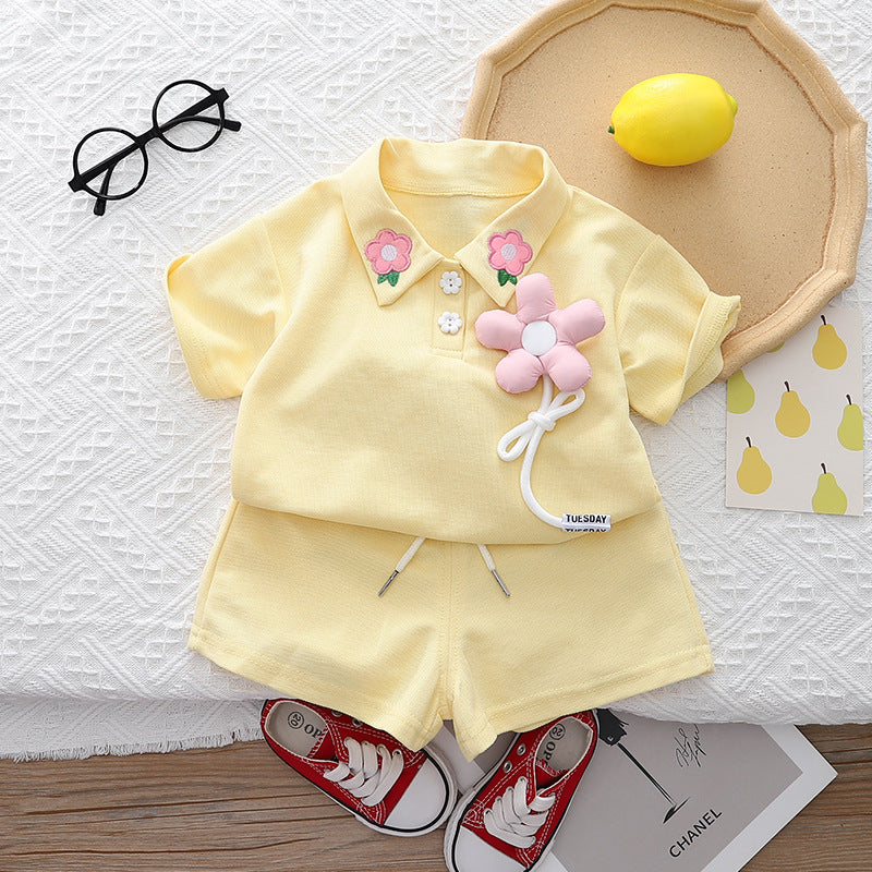 Children's Summer Red Yellow Green Three Color Children's Suit