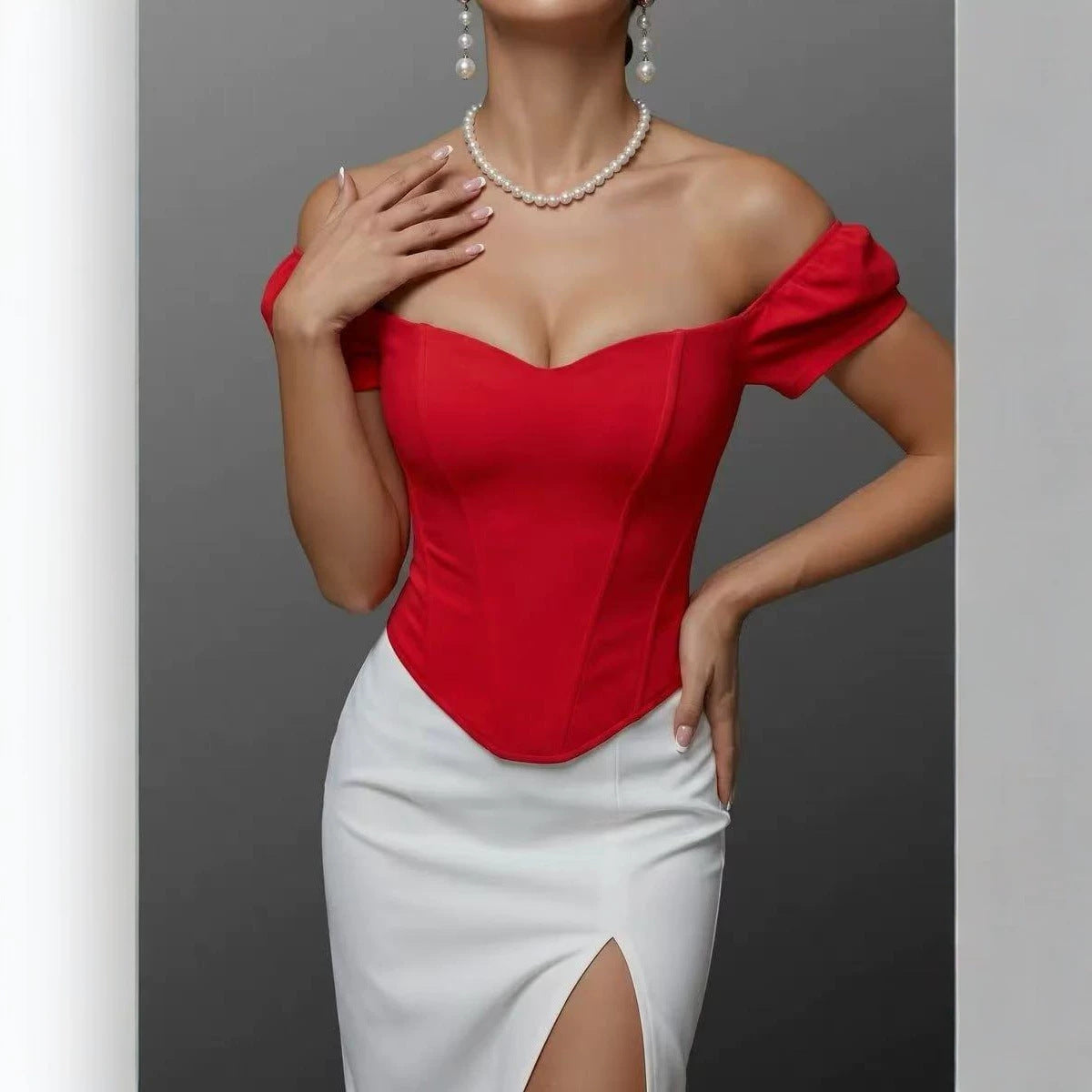 Women's Sleeve Fishbone Corset Chest Pad Bandeau Slim Fit Slimming Inner Blouses