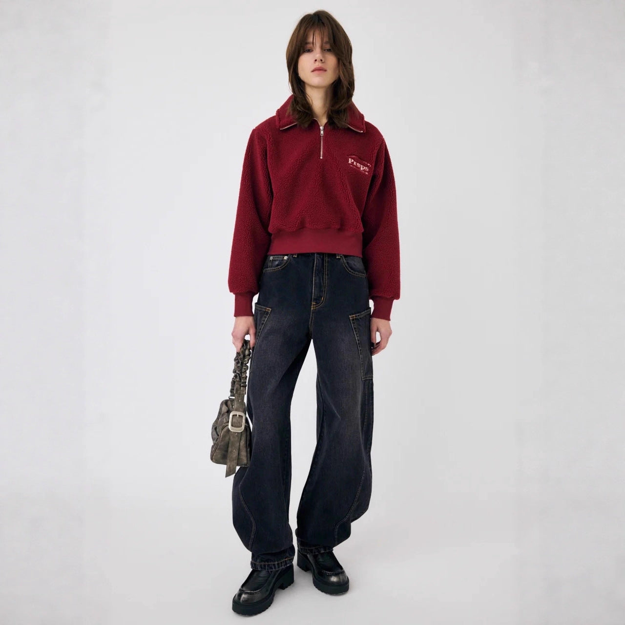 Women's Autumn Retro Washed Tooling Style Antique Finish Women's Jeans