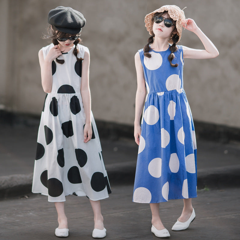 Princess Cotton Loose Western Style Vest Middle Children's Dress