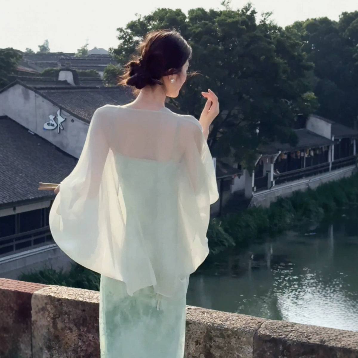 Summer Chinese Style Flab Hiding Shawl Loose Super Coats