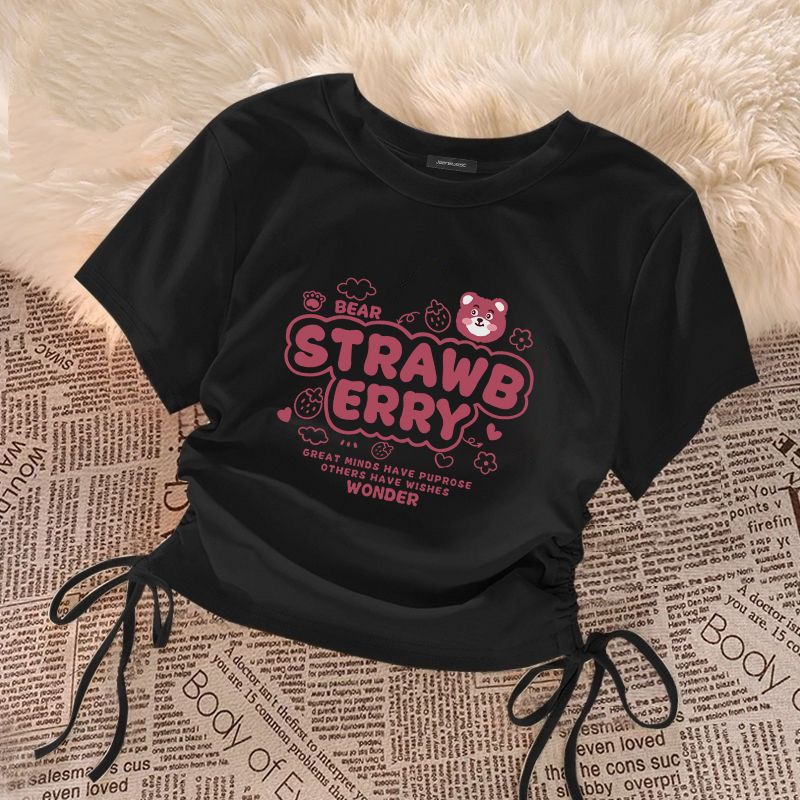 Children's Summer Western Style Thin Medium Big Drawstring Children's T-shirt