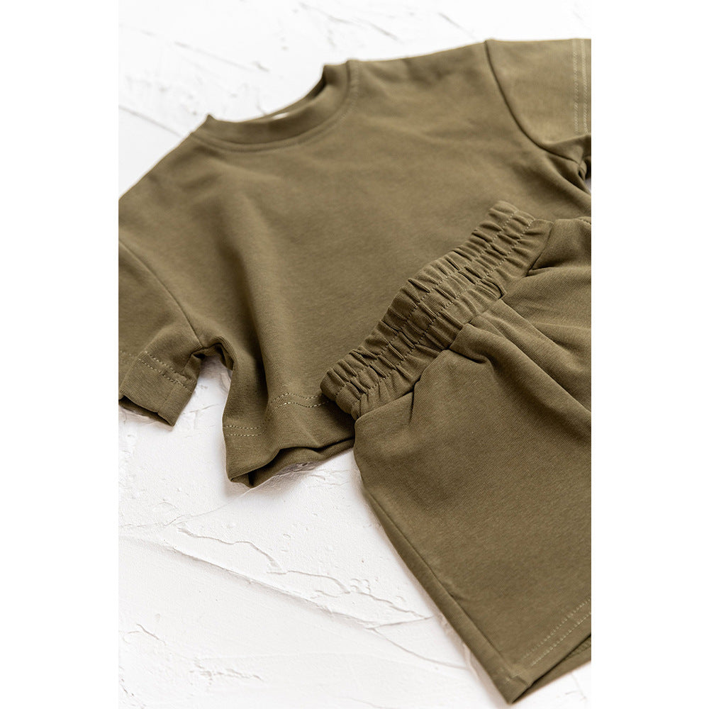 Sleeves For Infants Shorts Summer Wind Pure Color Soft Children's Suit