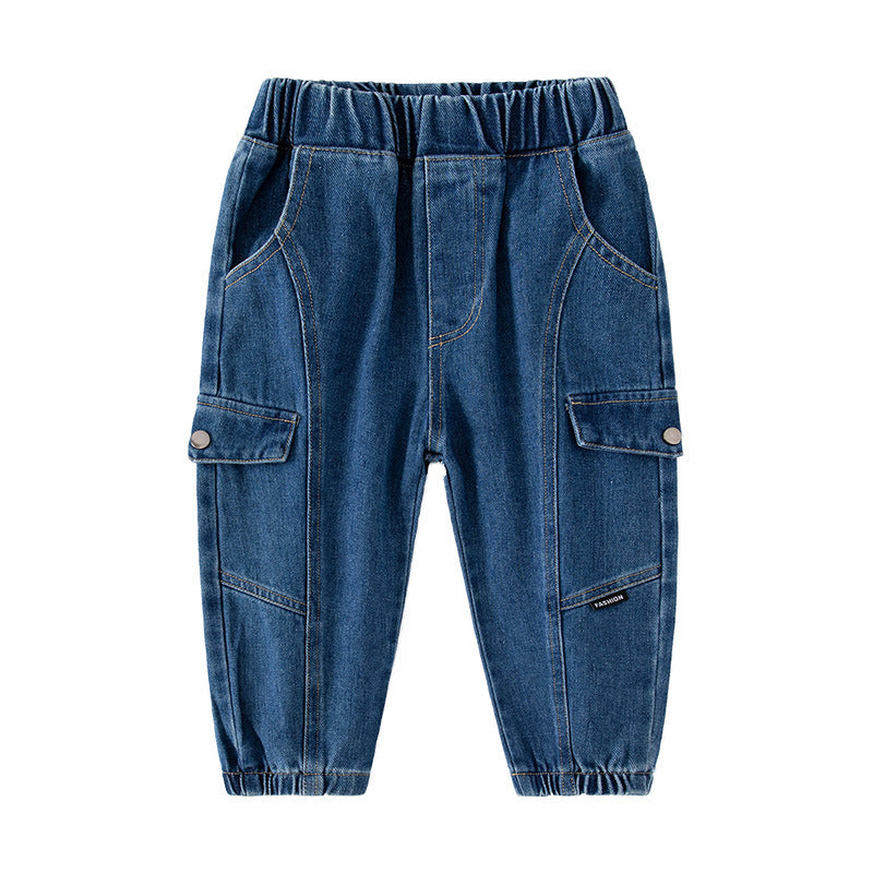 Jeans Trendy Fashion Western Style Handsome Cute Casual For Children's Pants