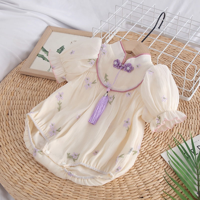 Cute Trendy Thin Chinese Style Cheongsam Jumpsuit, Climbing Suit