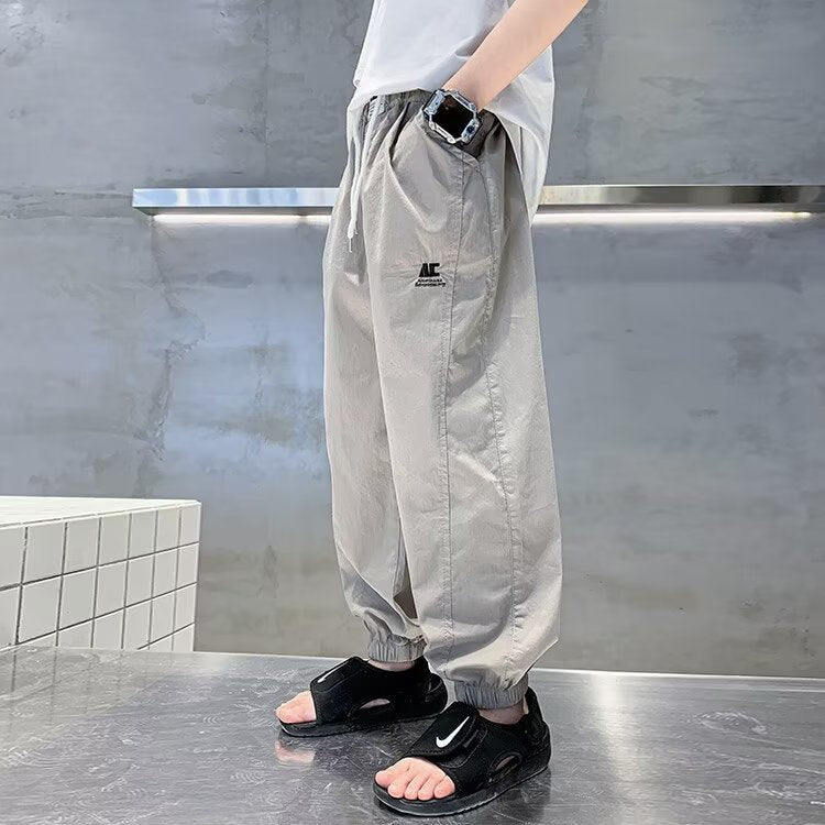 Children's Summer Cotton Middle Big Thin Mosquito Repelling Large Children's Pants