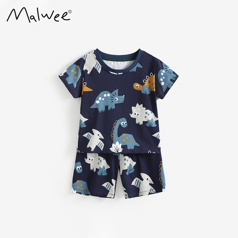 Summer Boyish Look Round Neck T-shirt Children's Suit