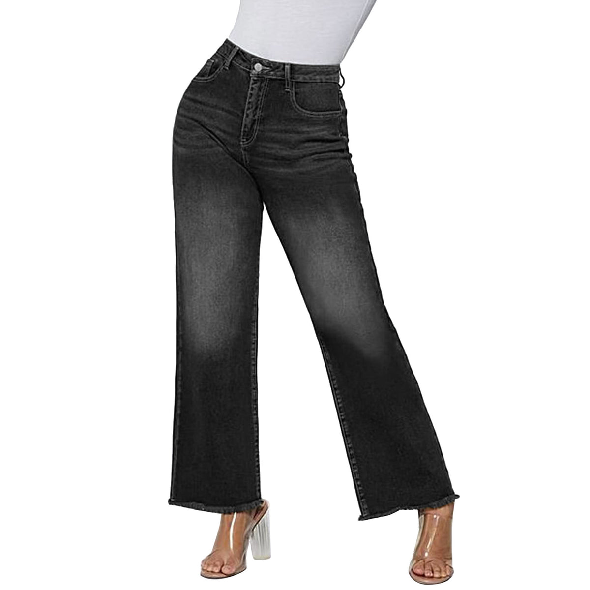 Women's Retro Loose Washed-out Casual Cat Beard Horse Riding Denim Women's Jeans