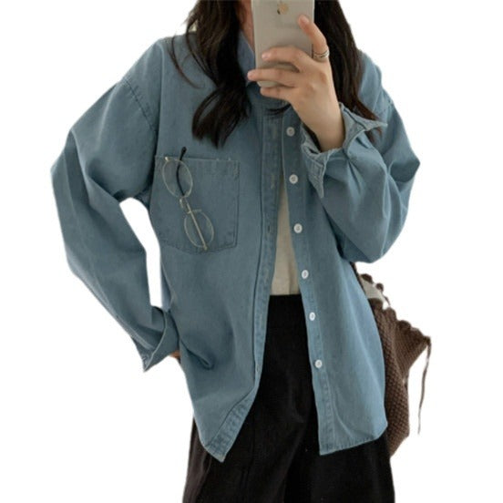 Women's Shirt Design Versatile Loose Retro Korean Style Coats