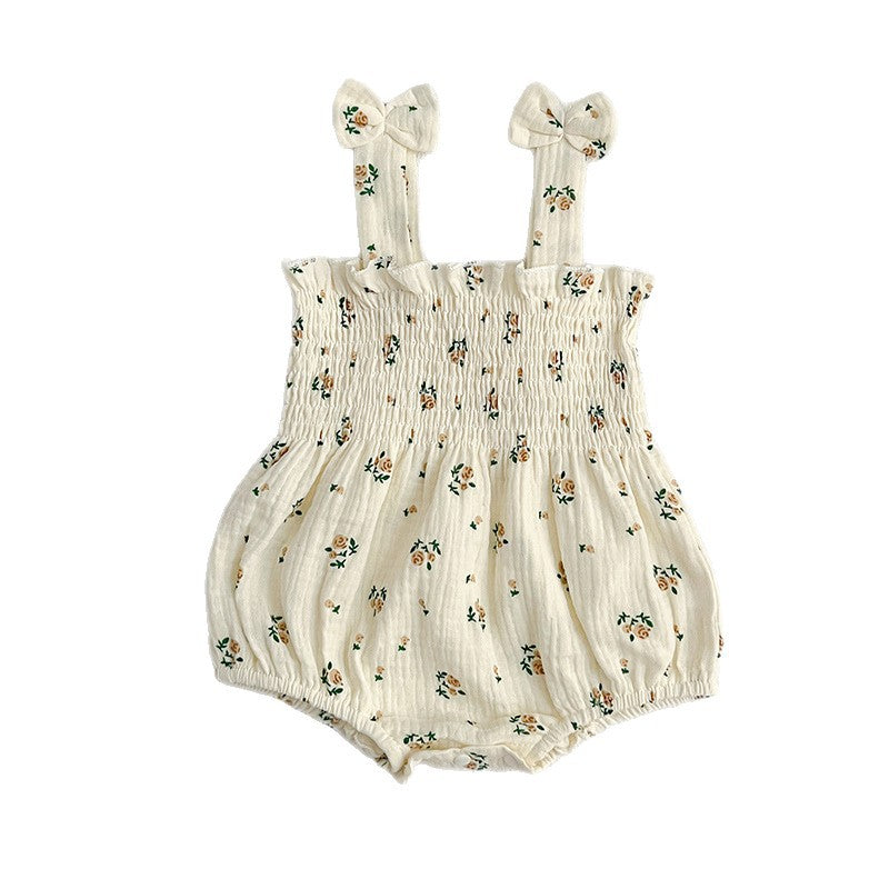 Babies Summer Clothing Fashionable Floral Sweet Princess Romper Going Out Jumpsuit, Climbing Suit