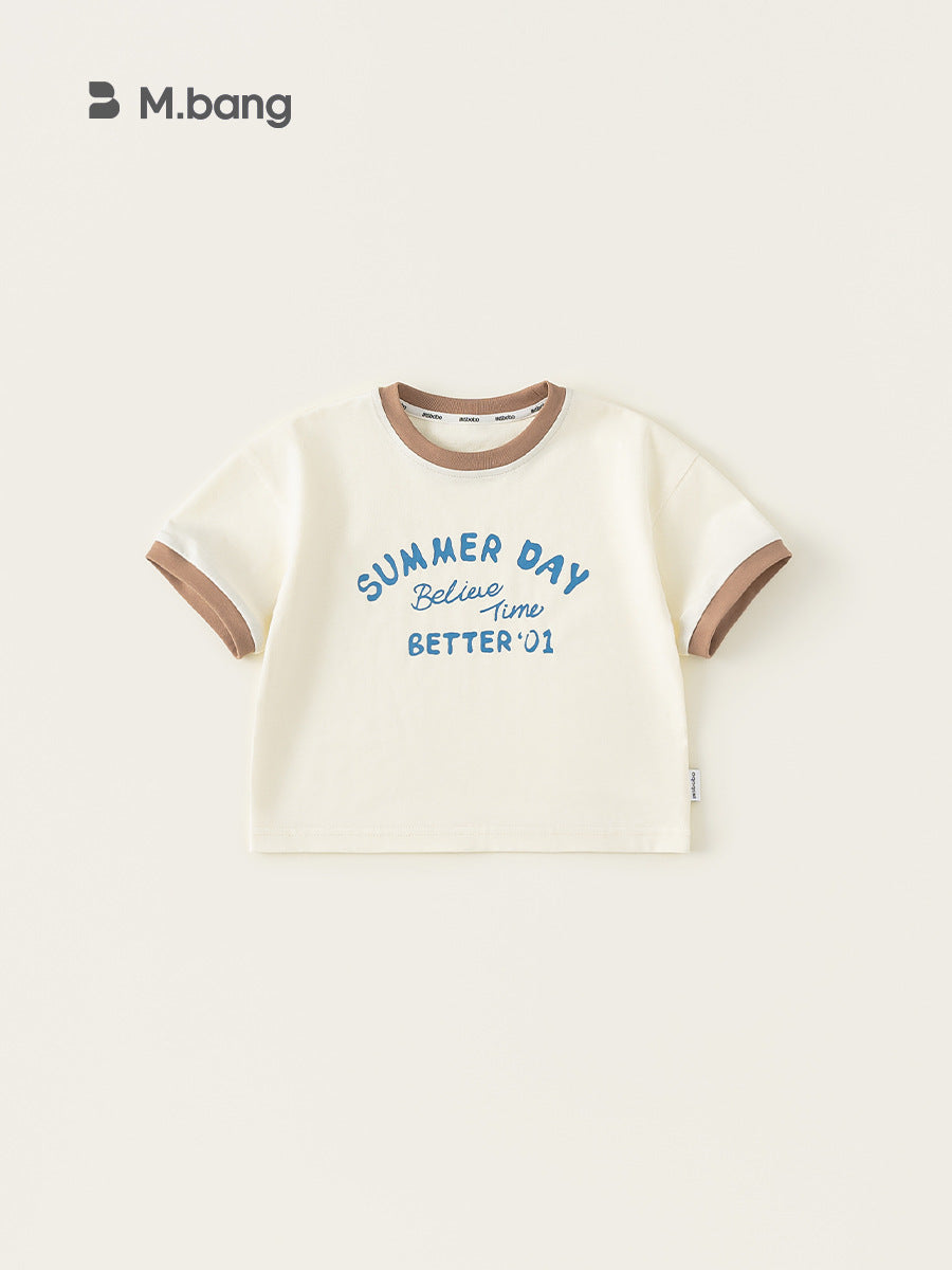 Children's Clothing Short-sleeved Summer Casual Loose Contrast Children's T-shirt