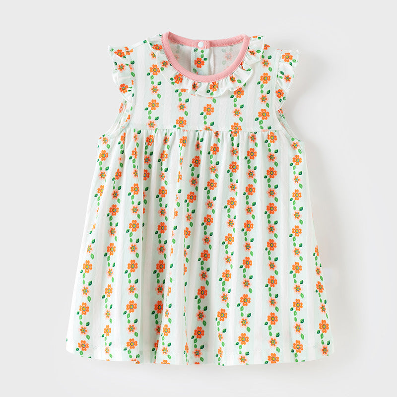 Children's Yuan Floral Strap Summer Fresh Outing Pastoral Style Children's Dress
