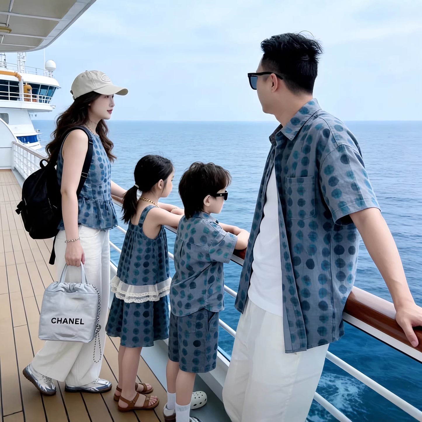 For Family Of Three Fashionable The Whole Parent-child Outfit