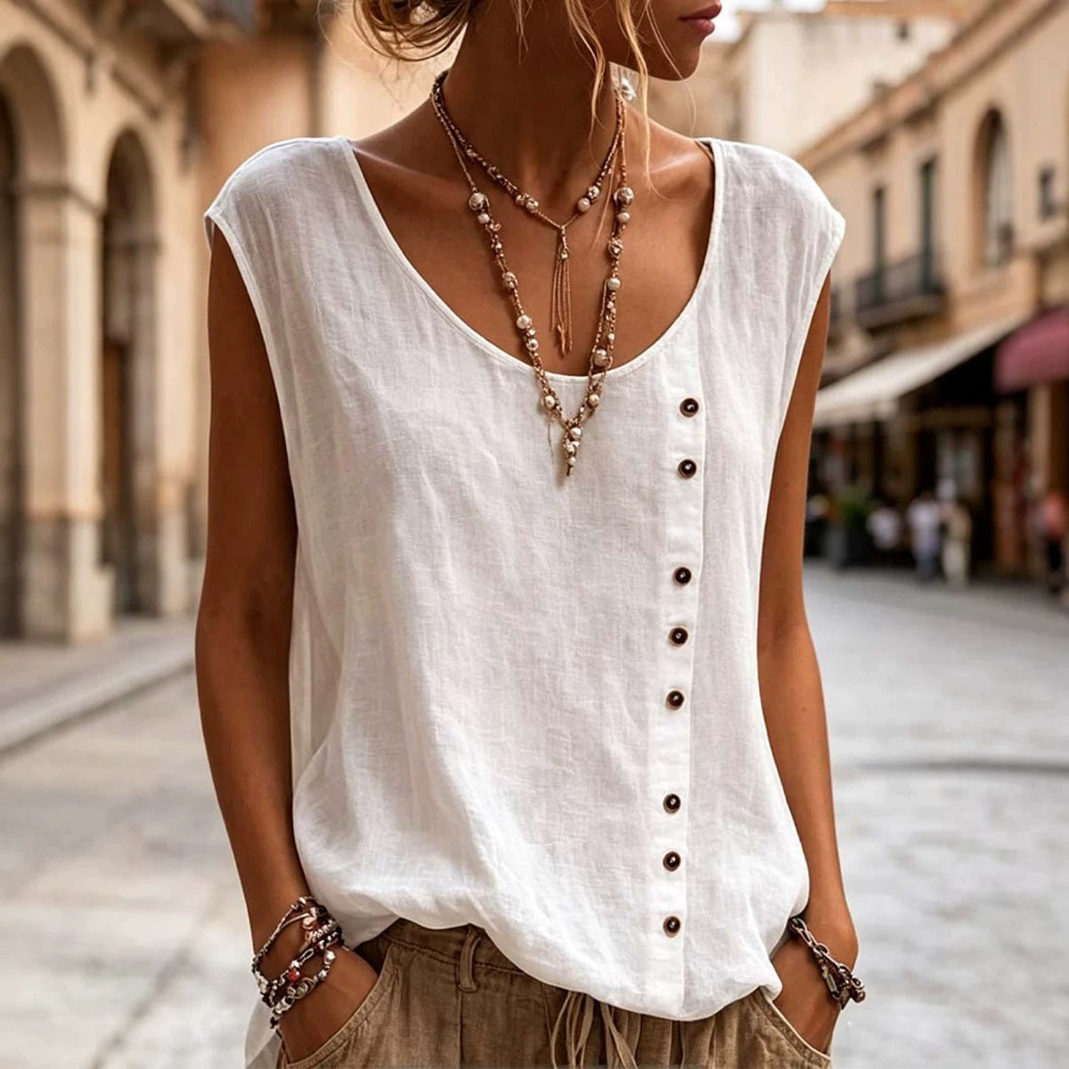 Women's Loose Irregular Hem Batwing Sleeve Design Casual Slim Fit Women's T-shirt
