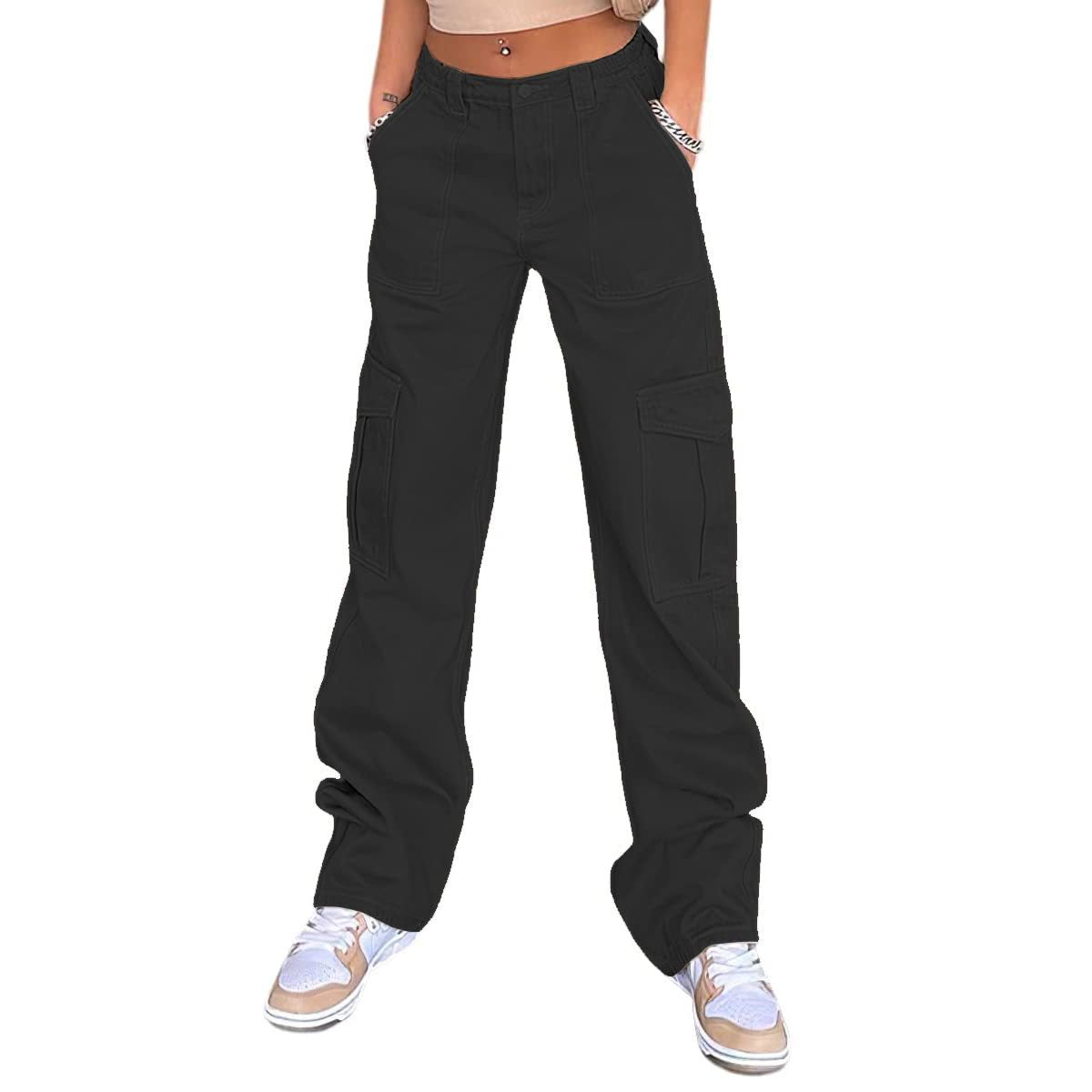 Women's Stylish Trousers High Waist Slimming Loose Khaki Women's Jeans