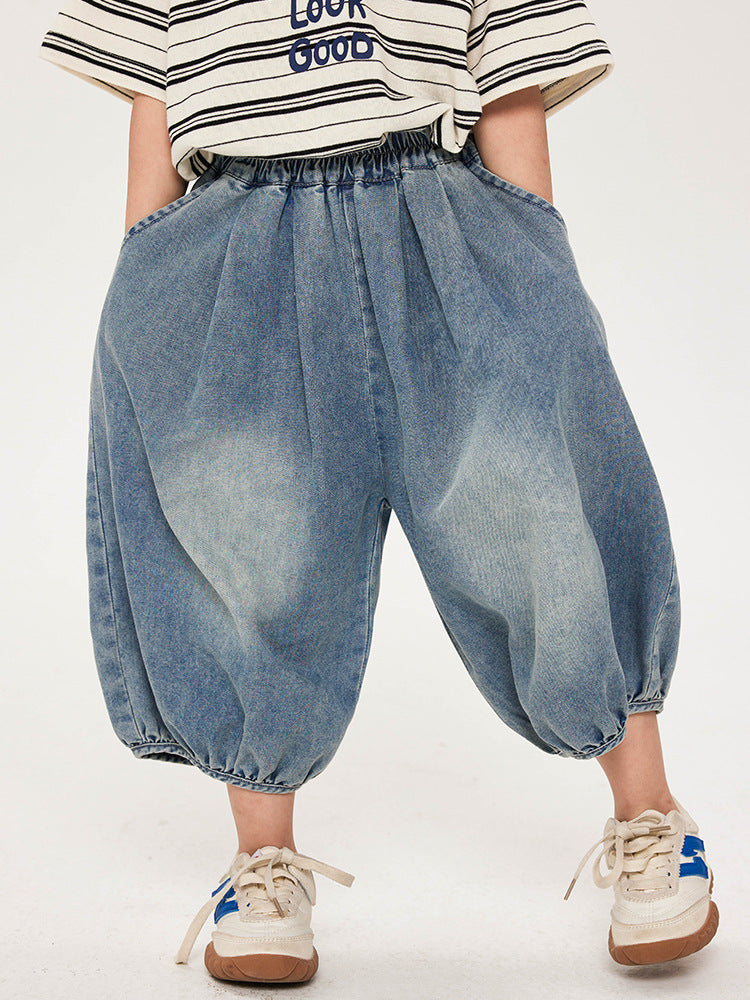 Children's Clothing Boy Summer Thin Jeans Bloomers Korean Children's Pants