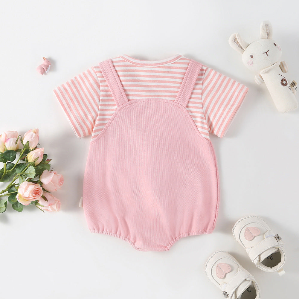 Summer Jumpsuit Fake Two Pieces Cotton Romper Thin One Hundred Jumpsuit, Climbing Suit