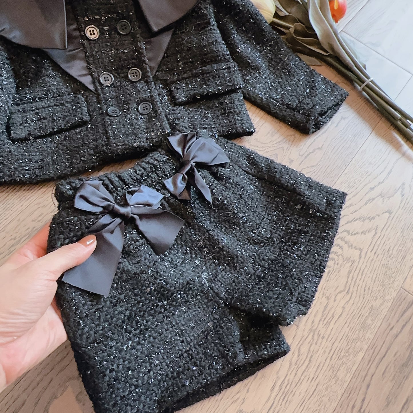 Children's Classic Style Fashionable Temperament Woolen Woven Two-piece Fashion Children's Suit