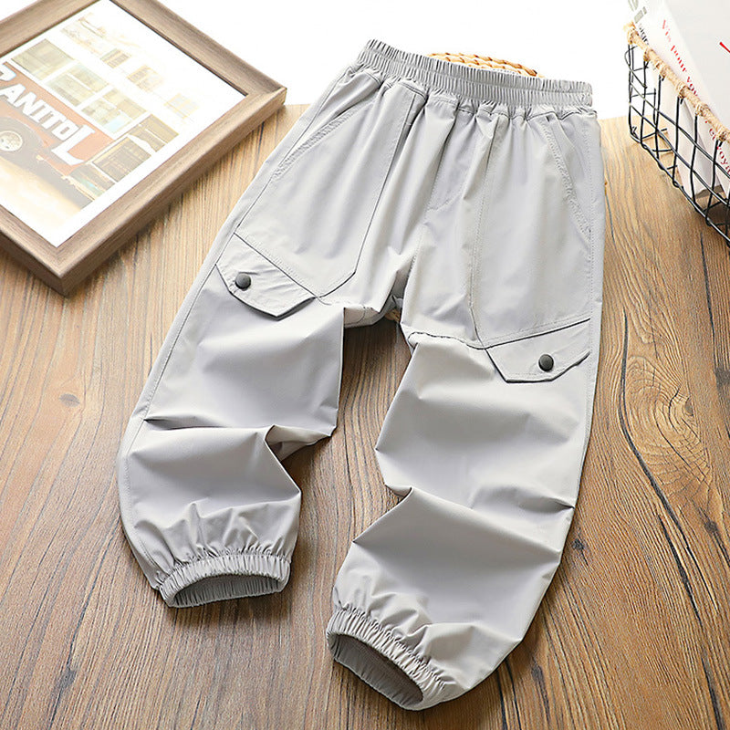 Children's Boy Thin Type Trousers Korean Style Fashionable Teens Casual Children's Pants