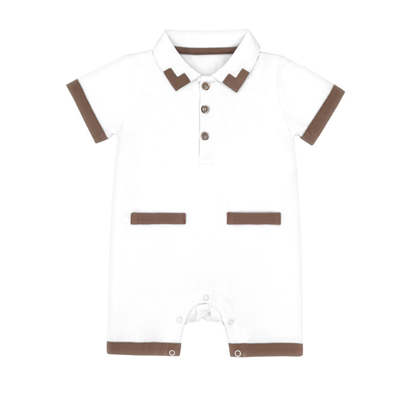 Jumpsuit Baseball Uniform Male Female Cotton Half Sleeve Romper Pullover Jumpsuit, Climbing Suit