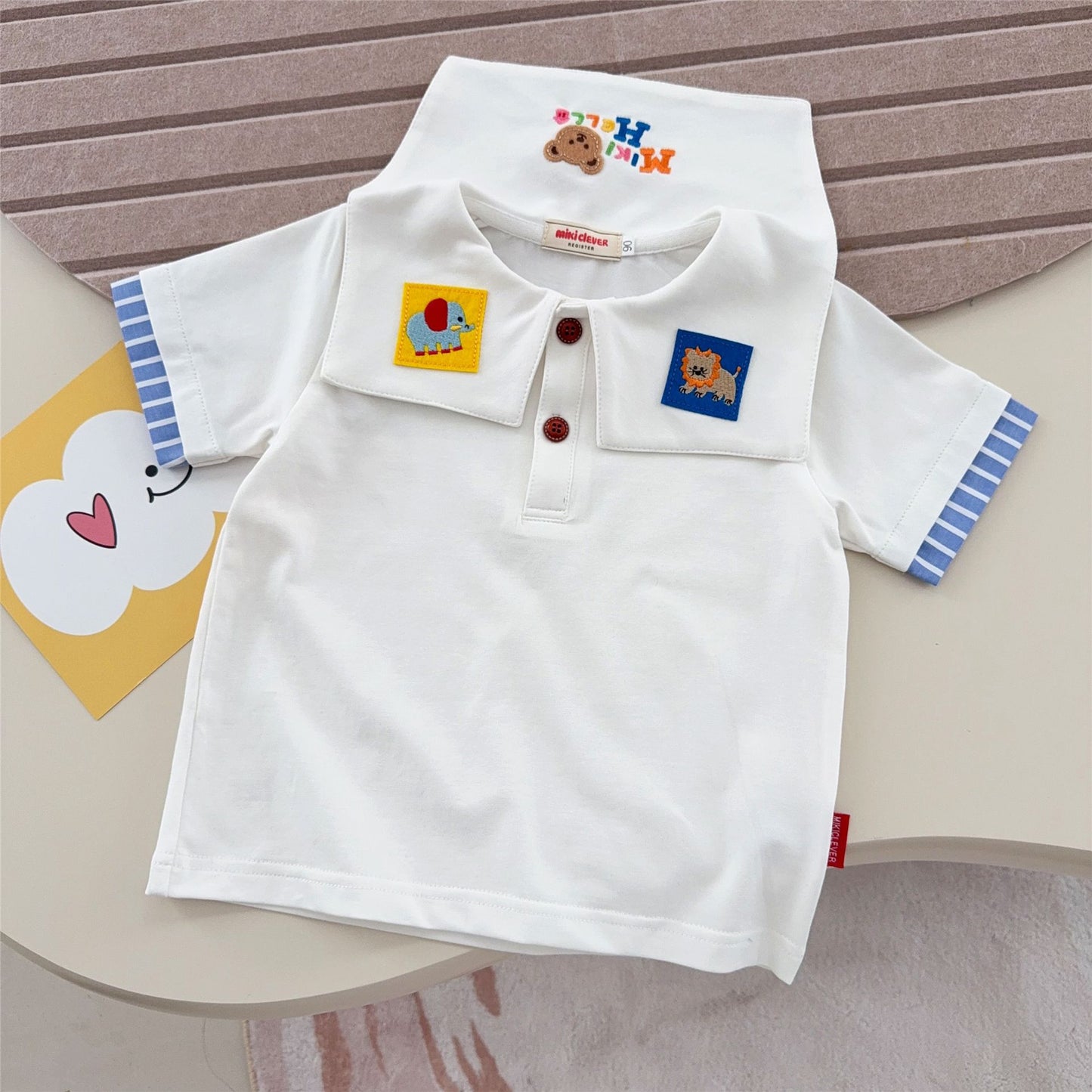 Children's Style Boys Class Cotton Base Shirt Tops Summer Inner Cartoon Children's T-shirt