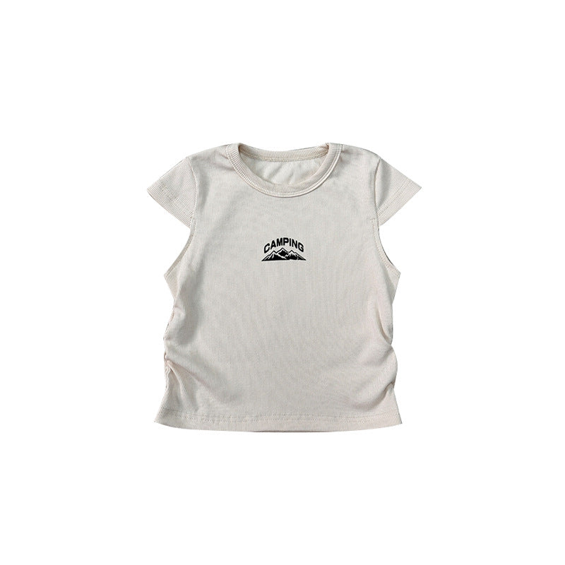 Children's Short-sleeved Mountain Outdoor Style Clothing Summer Textured Children's T-shirt