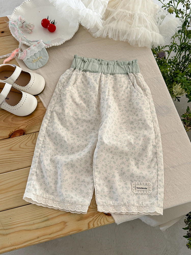 Summer Clothing Small Floral Anti Mosquito Ankle Children's Pants