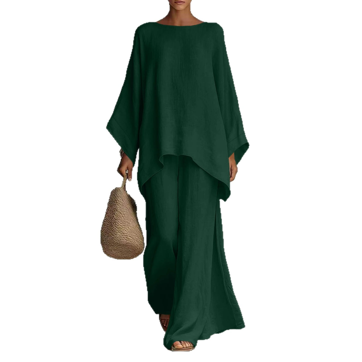 Women's Simple Loose Old Money Style Linen Blended Fashion Casual Suit