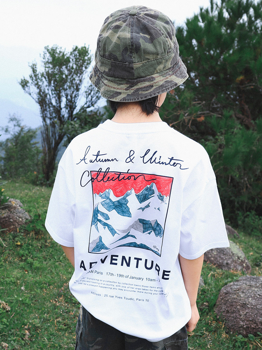 Men's & Children's Outdoor Clothing Short-sleeved Summer Middle Big Round Neck Children's T-shirt