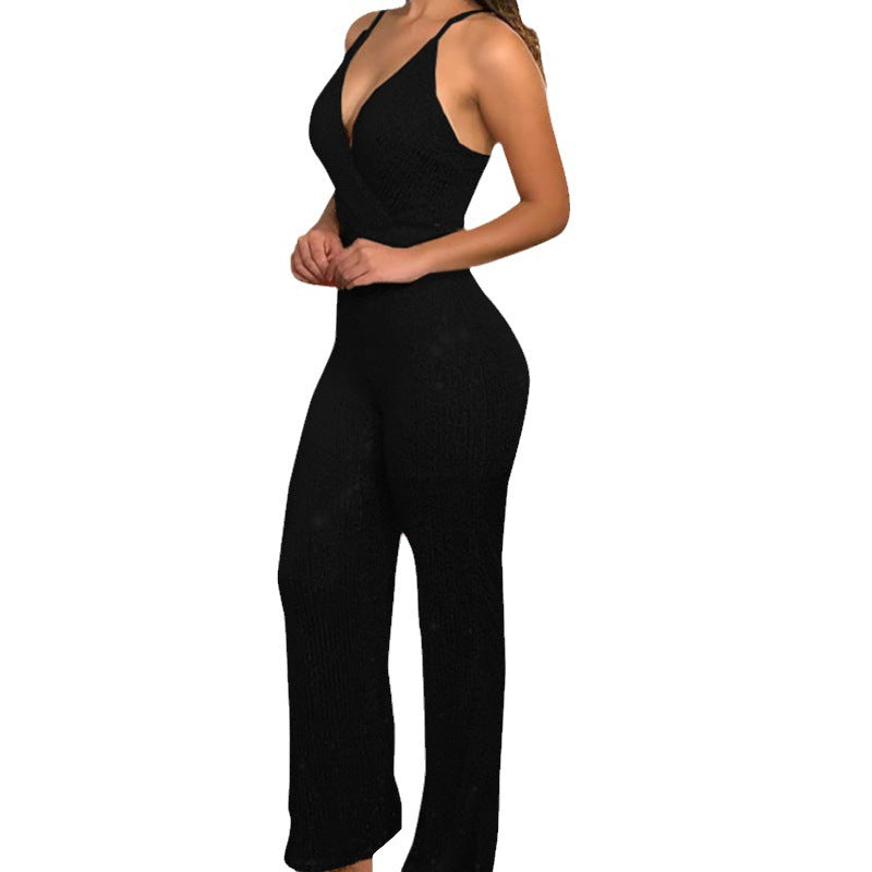 Women's Fashion Wear Sexy Tight Sequined Suspender Slim Fit Casual Pants