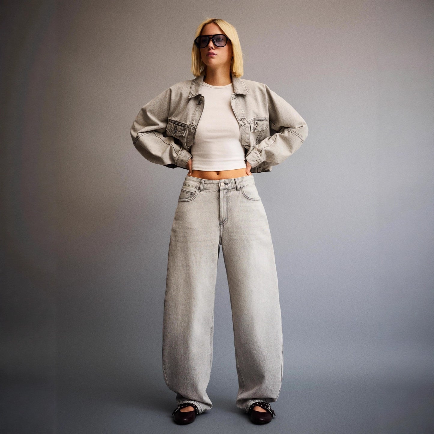 Women's High Waist Wide Leg Loose Retro Jeans