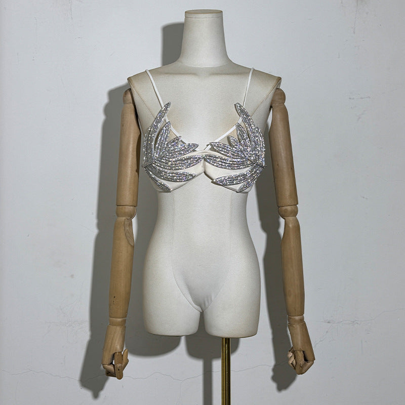 Women's Diamond Three-dimensional Leaf Camisole Sexy Slim Fit Small Vest/suspenders/tube Top