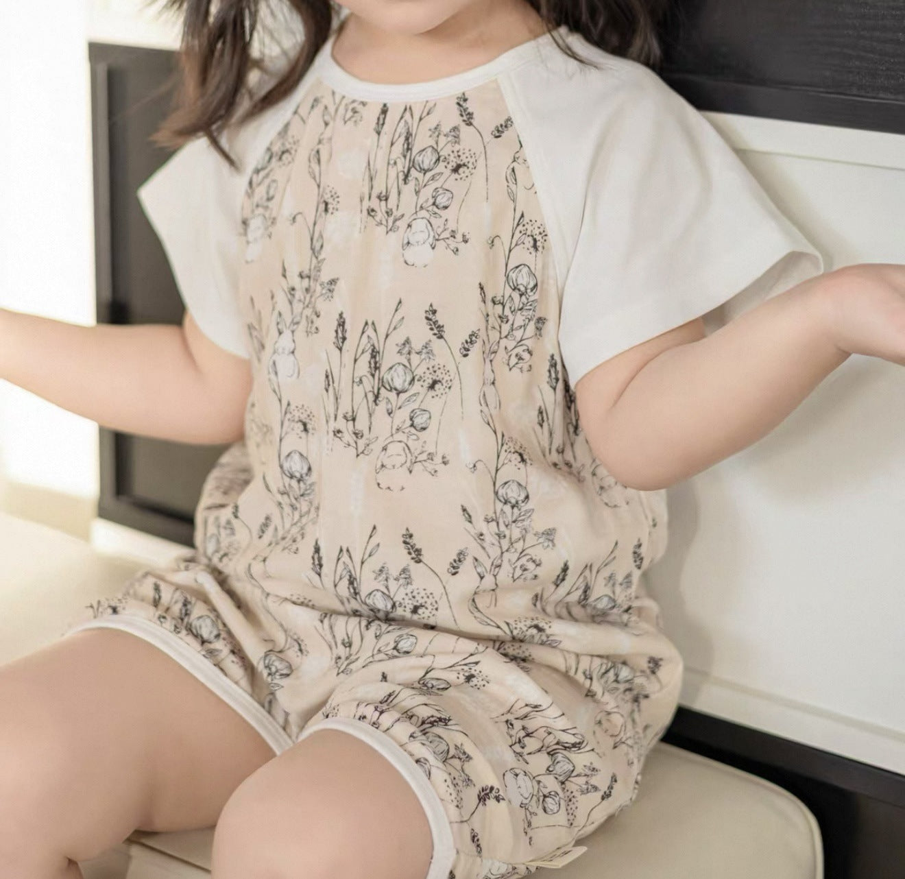 Bamboo Fiber Cool Gauze Summer Clothing Home Parent-child Outfit