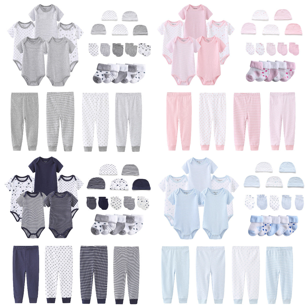 Piece Triangle Rompers Infant Hat Socks Gloves Cotton Pants Short Jumpsuit, Climbing Suit