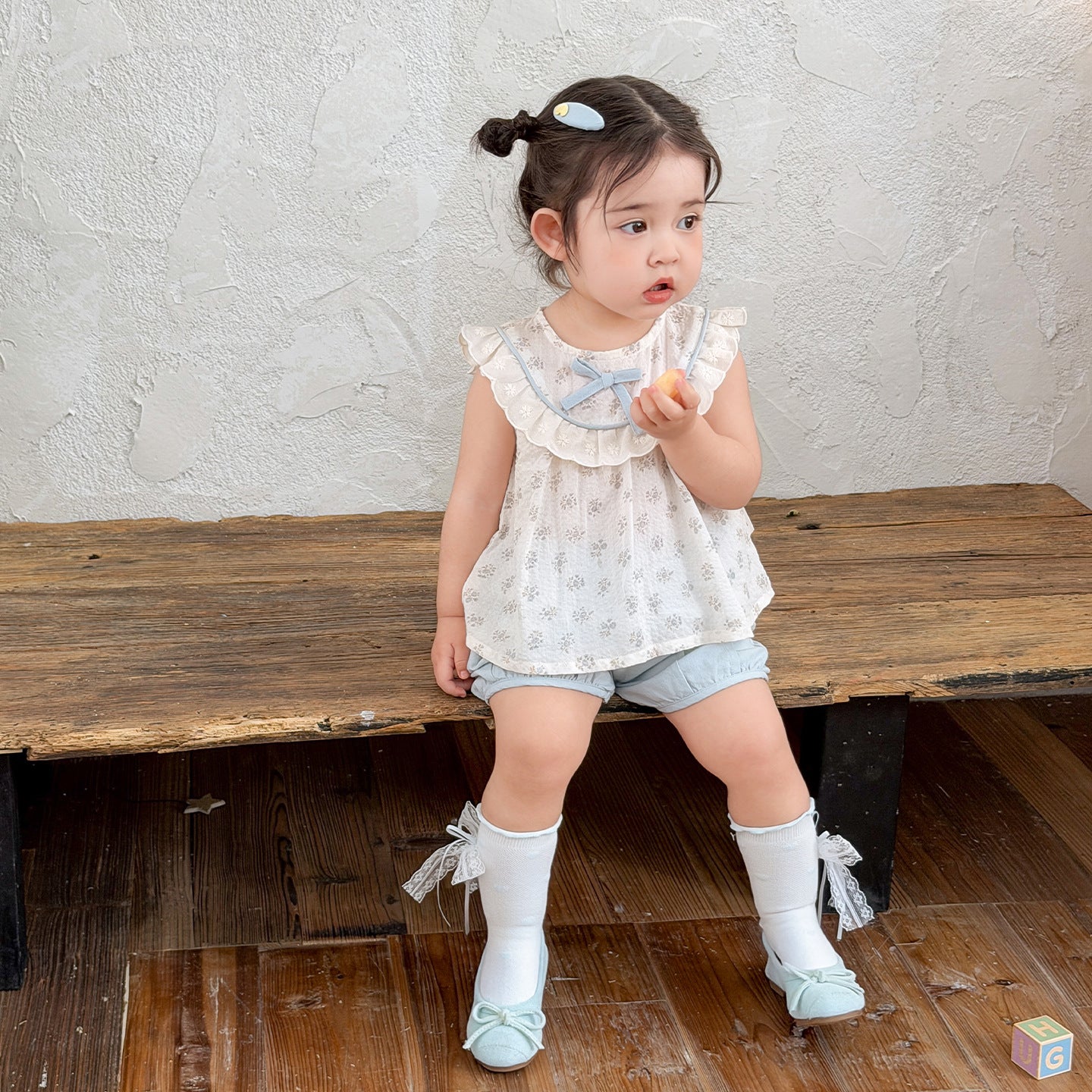 Children's Outfit Summer Clothes Fried Street Western Style Shorts Princess Little Children's Suit