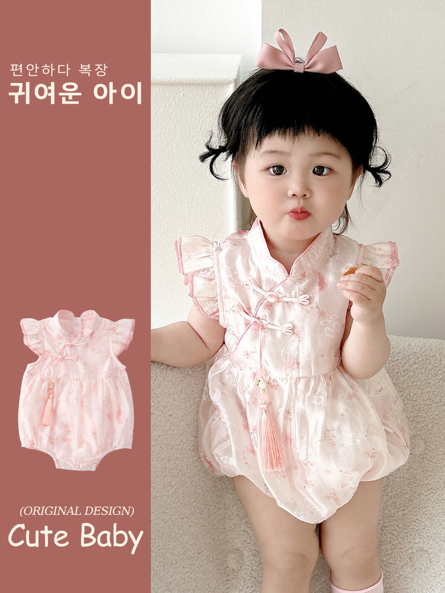 Chinese Floral Jumpsuit Summer Born Thin Jumpsuit, Climbing Suit