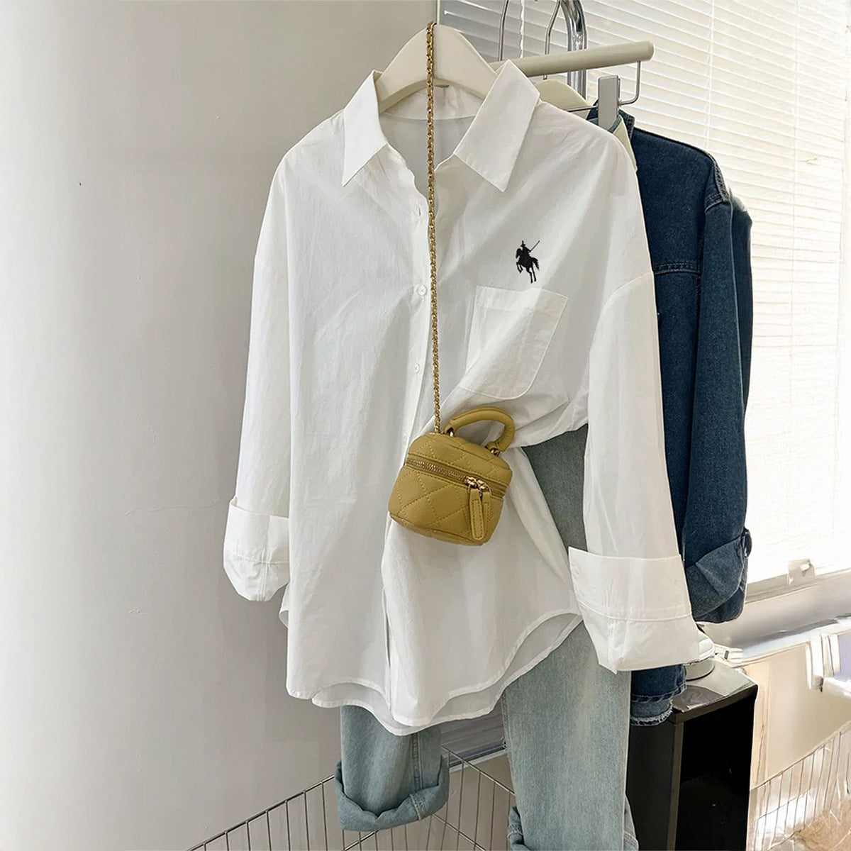 Women's Casual Minimalist Long Sleeve Button Solid Color Blouse