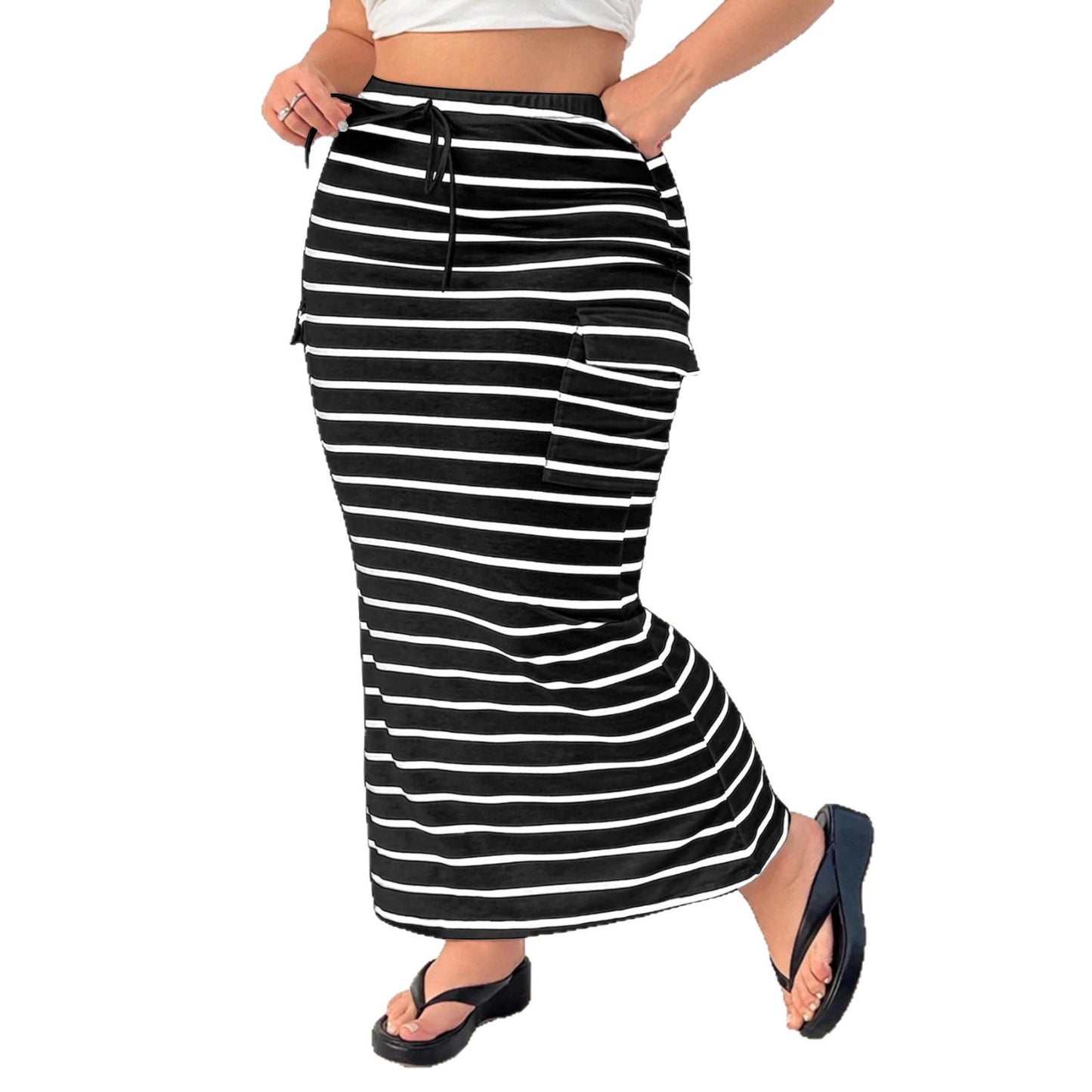 Women's Summer Striped Knitted Hip Slim Fit Clothing